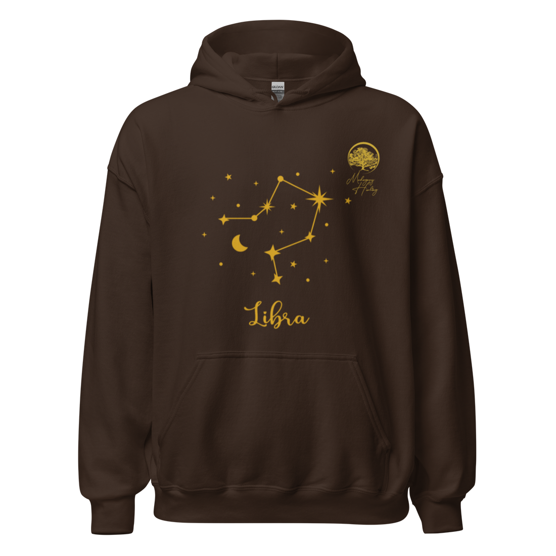 Mahogany Healing Libra Zodiac Constellation - Premium Unisex Hoodie