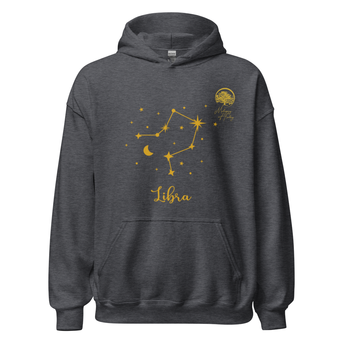 Mahogany Healing Libra Zodiac Constellation - Premium Unisex Hoodie