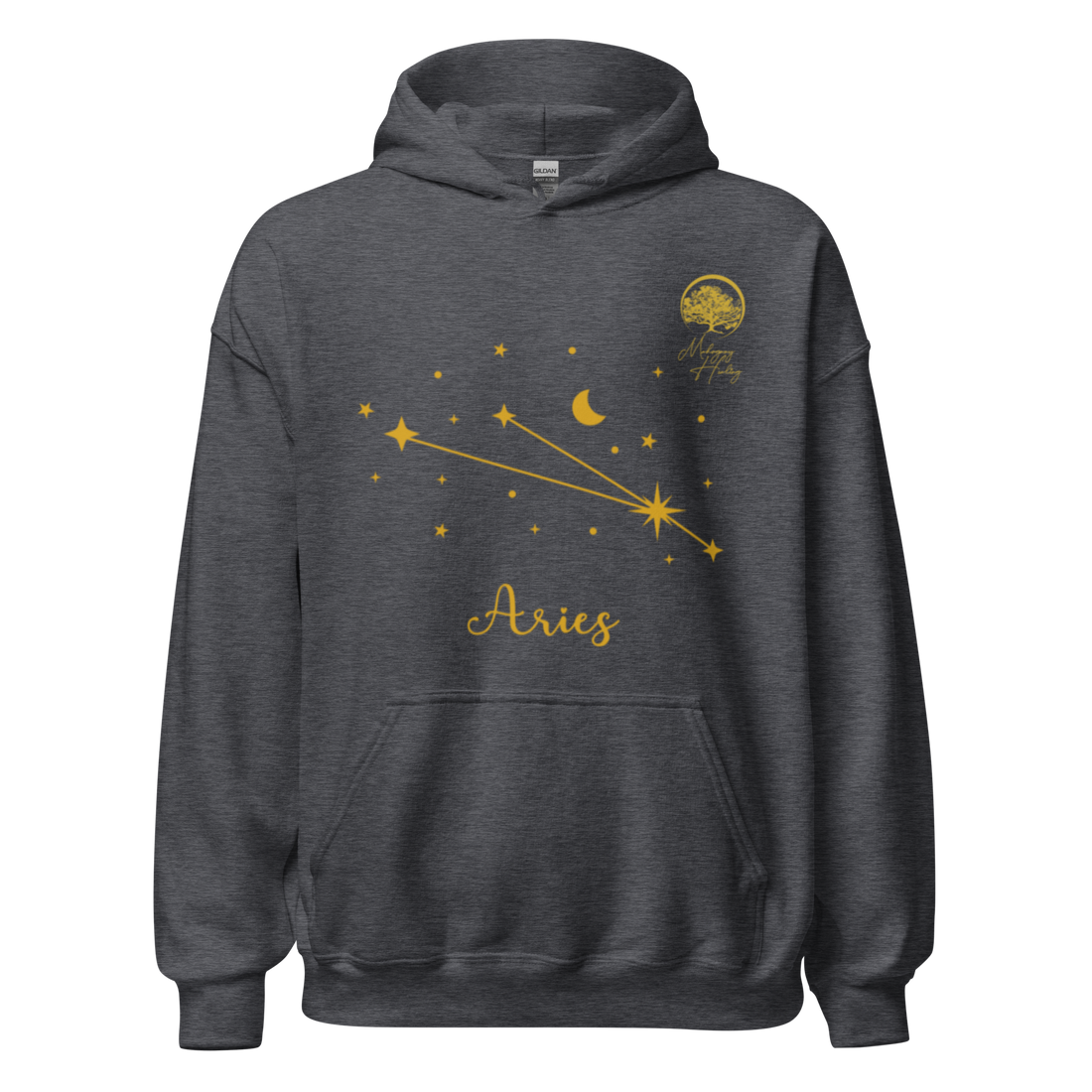 Mahogany Healing Aries Zodiac Constellation - Premium Unisex Hoodie