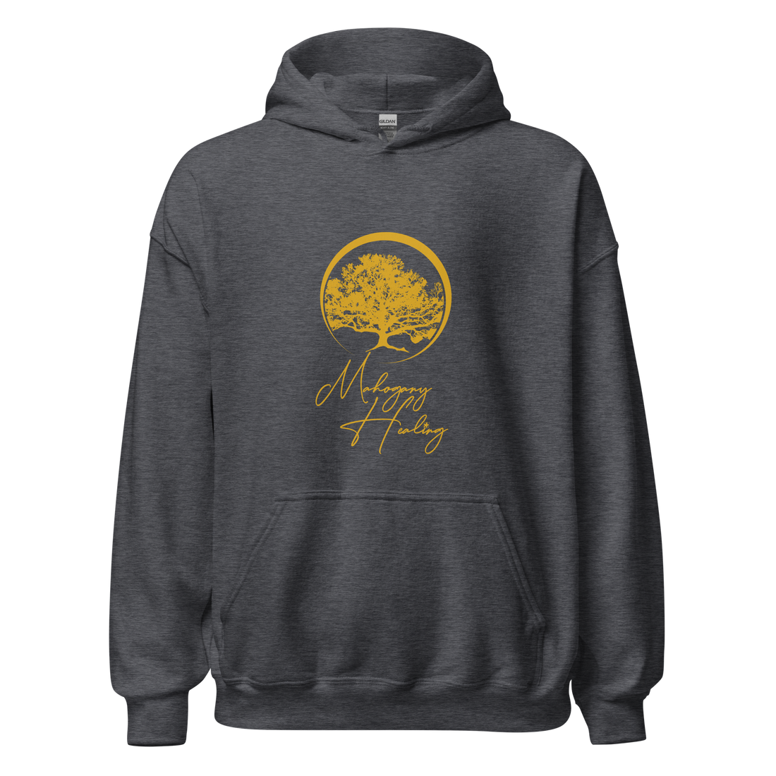 Mahogany Healing Branded Unisex Hoodie (vertical gold logo)