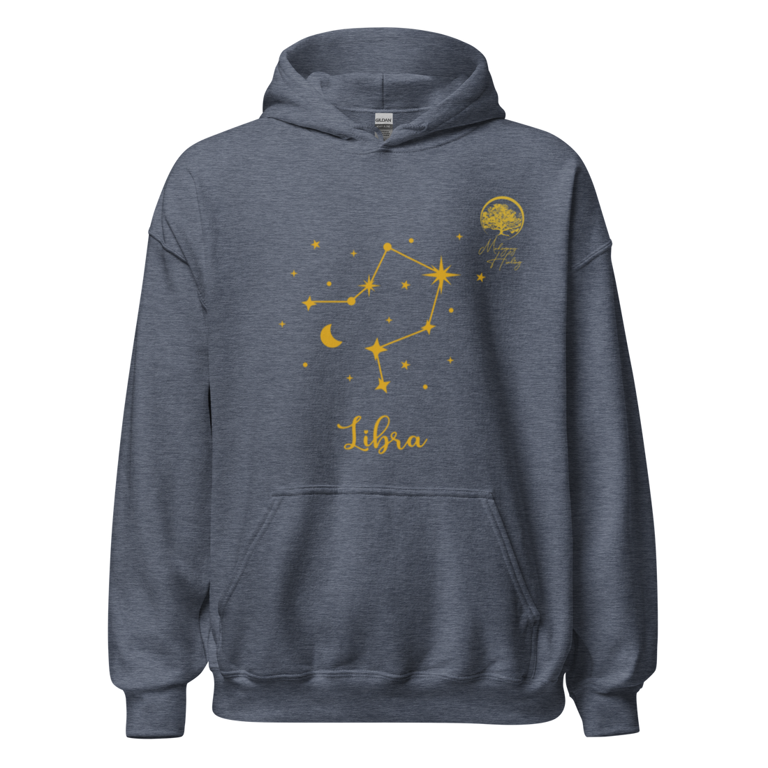 Mahogany Healing Libra Zodiac Constellation - Premium Unisex Hoodie