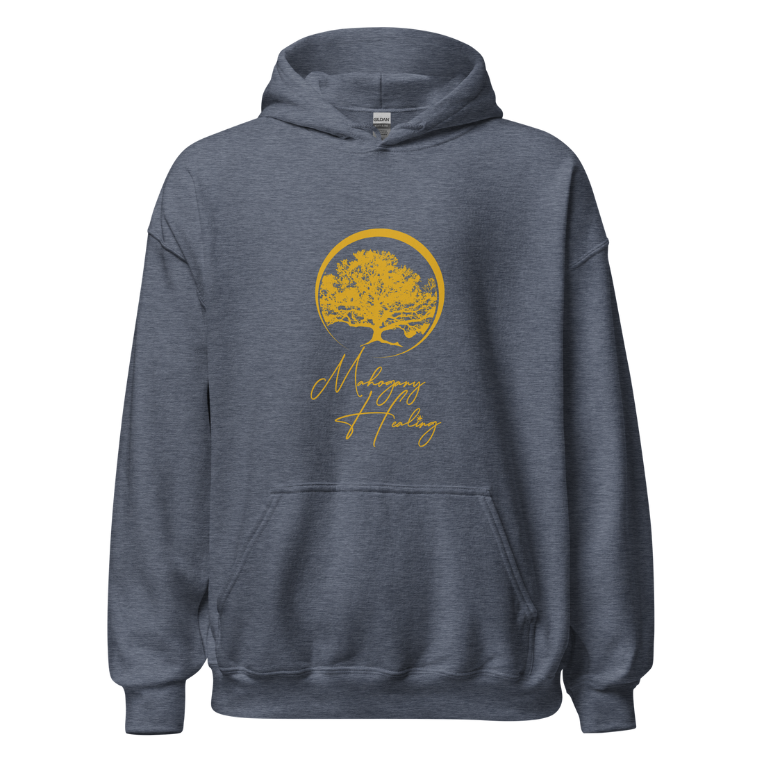 Mahogany Healing Branded Unisex Hoodie (vertical gold logo)