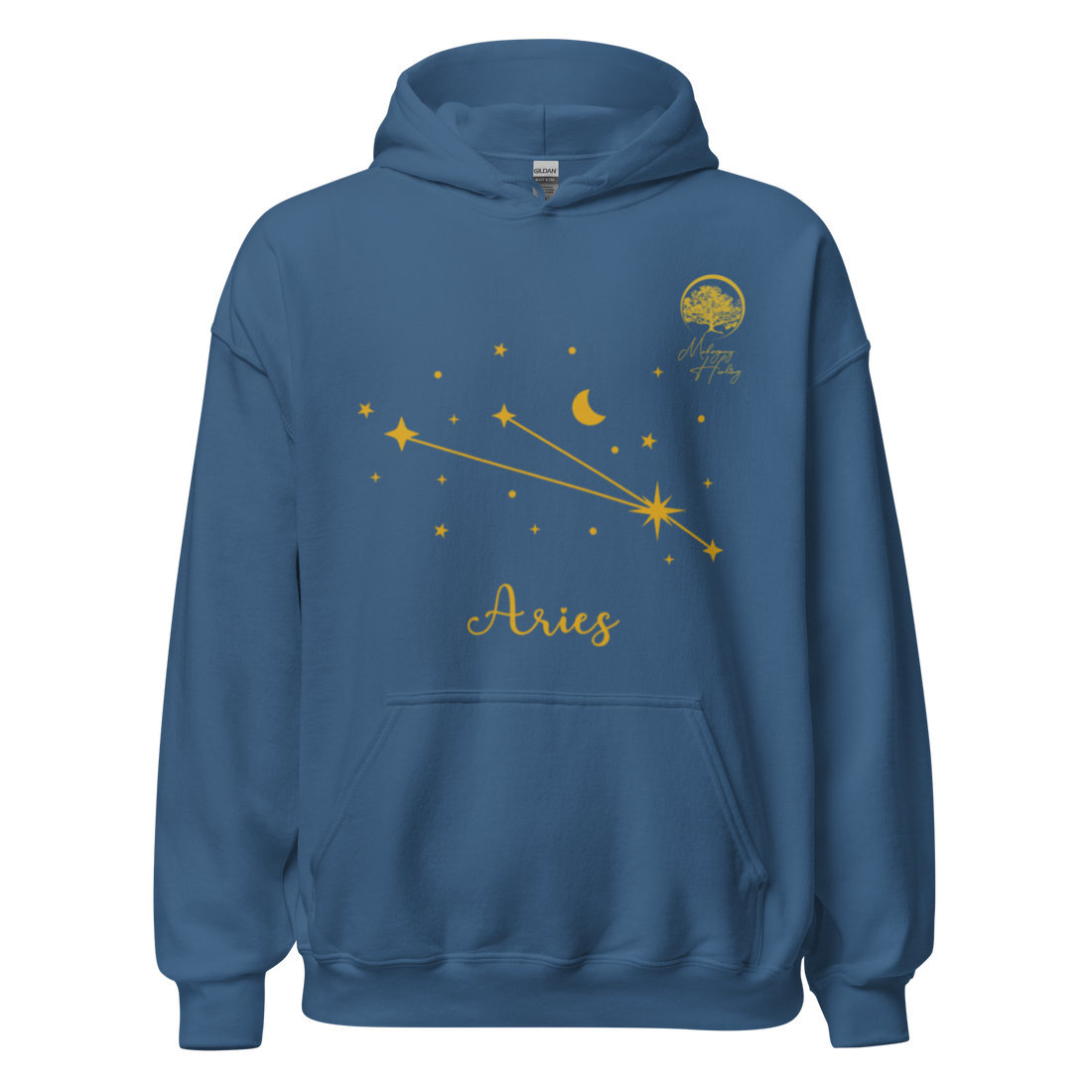 Mahogany Healing Aries Zodiac Constellation - Premium Unisex Hoodie