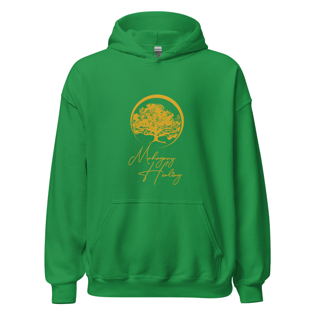 Mahogany Healing Branded Unisex Hoodie (vertical gold logo)