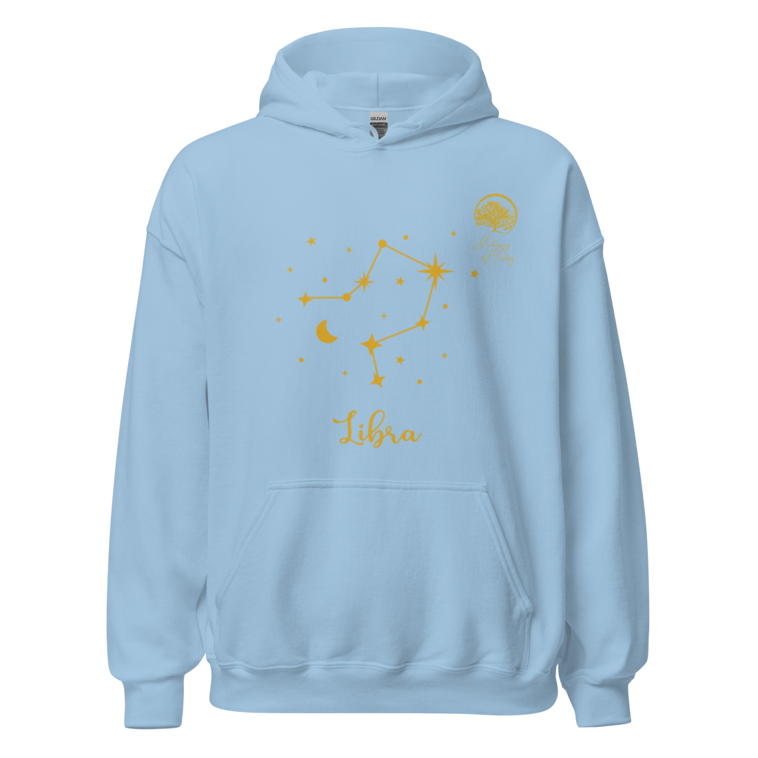 Mahogany Healing Libra Zodiac Constellation - Premium Unisex Hoodie