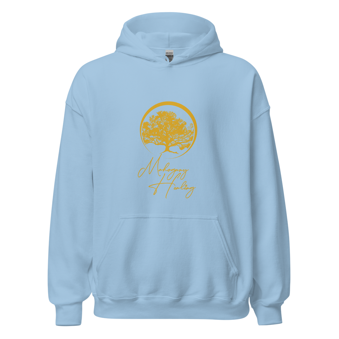 Mahogany Healing Branded Unisex Hoodie (vertical gold logo)