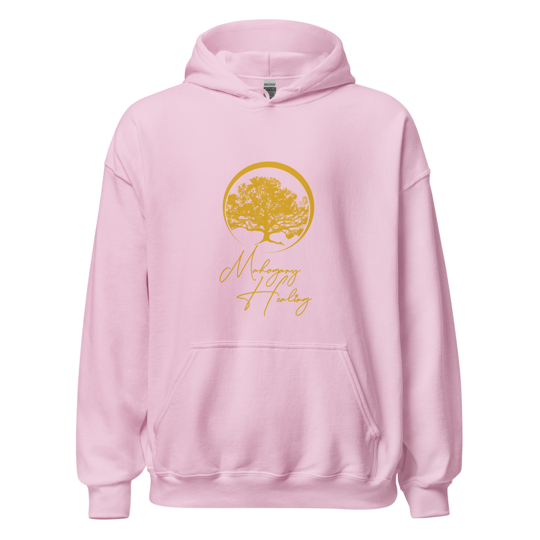 Mahogany Healing Branded Unisex Hoodie (vertical gold logo)