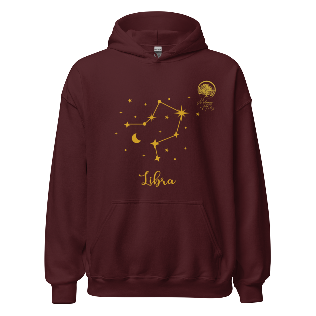 Mahogany Healing Libra Zodiac Constellation - Premium Unisex Hoodie
