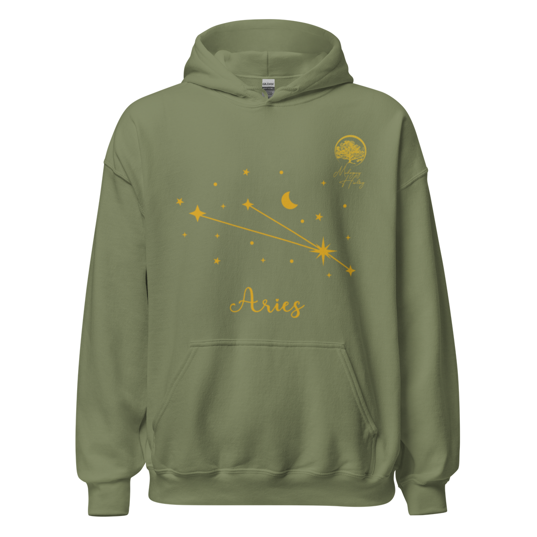 Mahogany Healing Aries Zodiac Constellation - Premium Unisex Hoodie