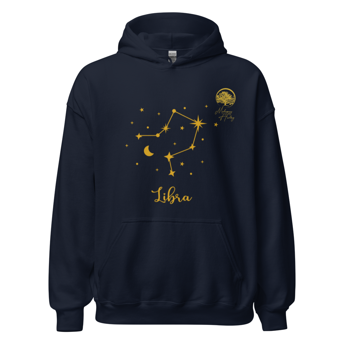 Mahogany Healing Libra Zodiac Constellation - Premium Unisex Hoodie