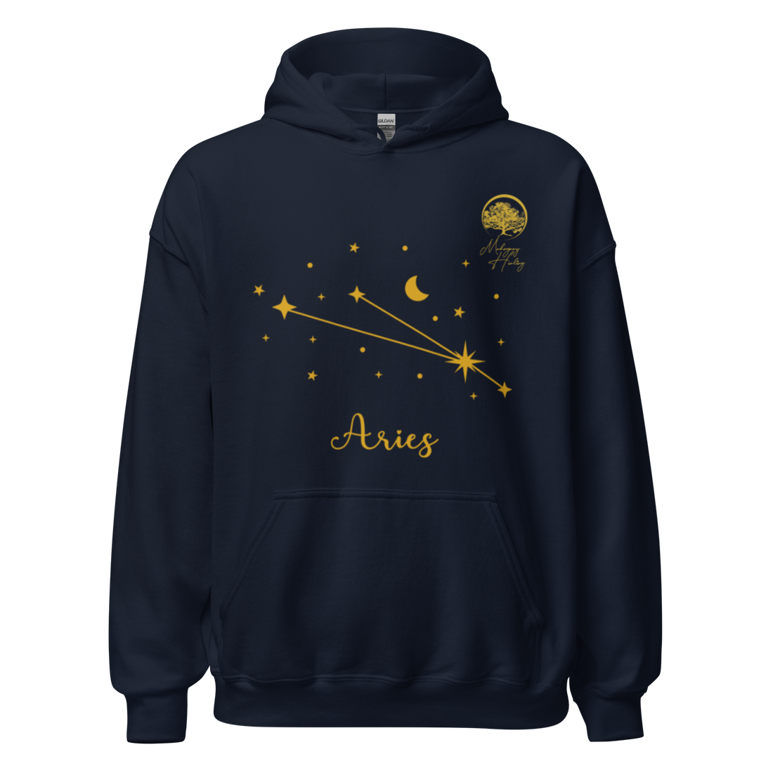 Mahogany Healing Aries Zodiac Constellation - Premium Unisex Hoodie