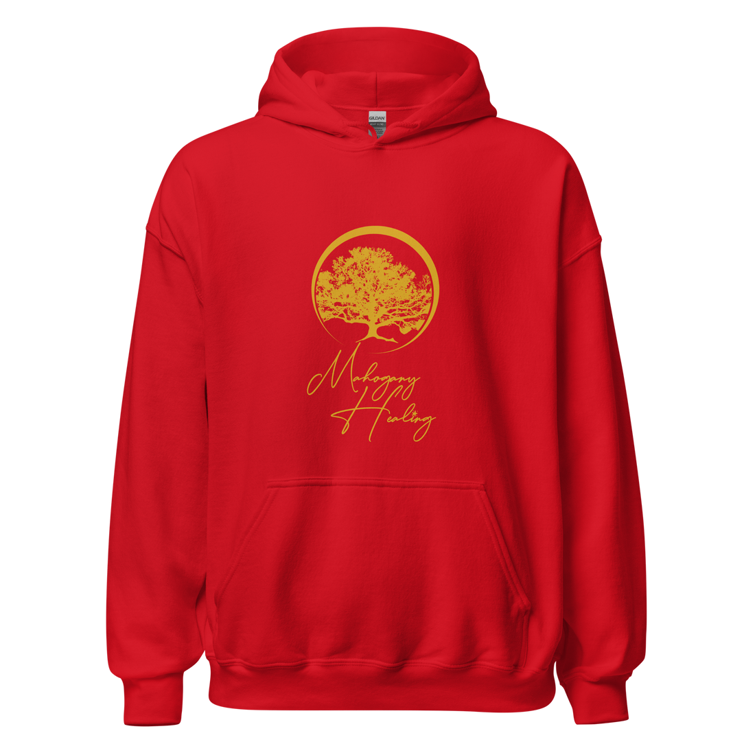 Mahogany Healing Branded Unisex Hoodie (vertical gold logo)