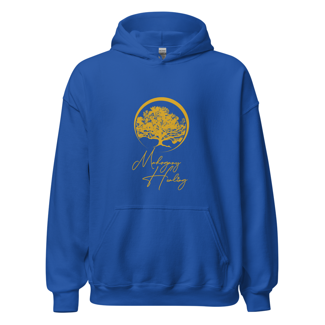 Mahogany Healing Branded Unisex Hoodie (vertical gold logo)