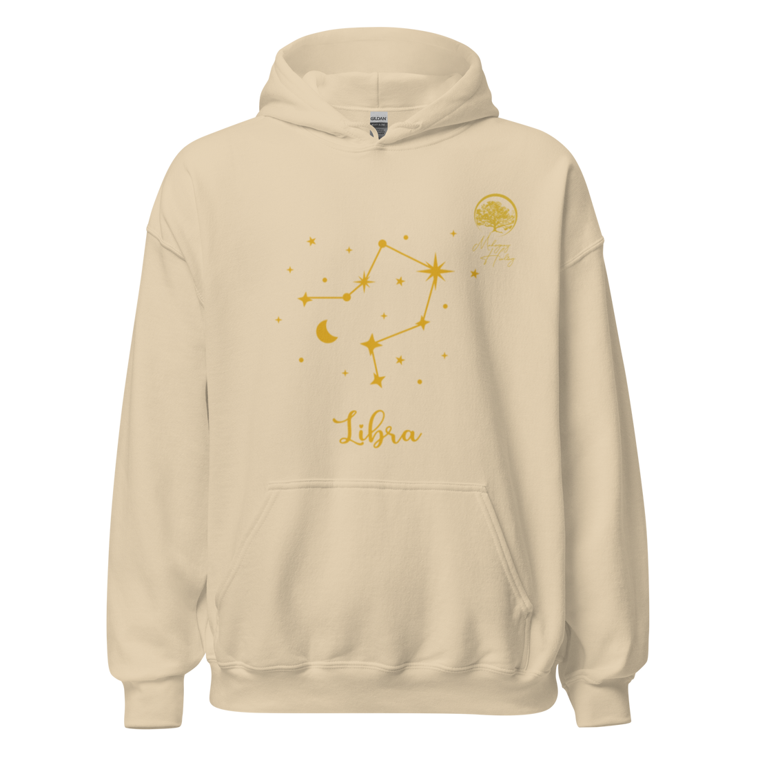 Mahogany Healing Libra Zodiac Constellation - Premium Unisex Hoodie