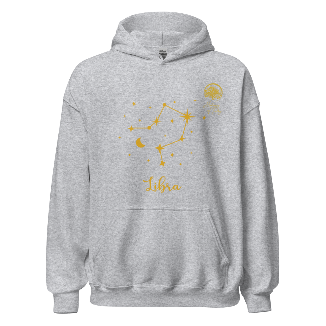 Mahogany Healing Libra Zodiac Constellation - Premium Unisex Hoodie