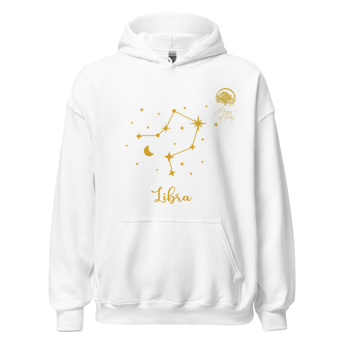 Mahogany Healing Libra Zodiac Constellation - Premium Unisex Hoodie