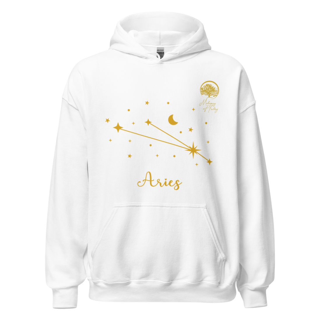 Mahogany Healing Aries Zodiac Constellation - Premium Unisex Hoodie