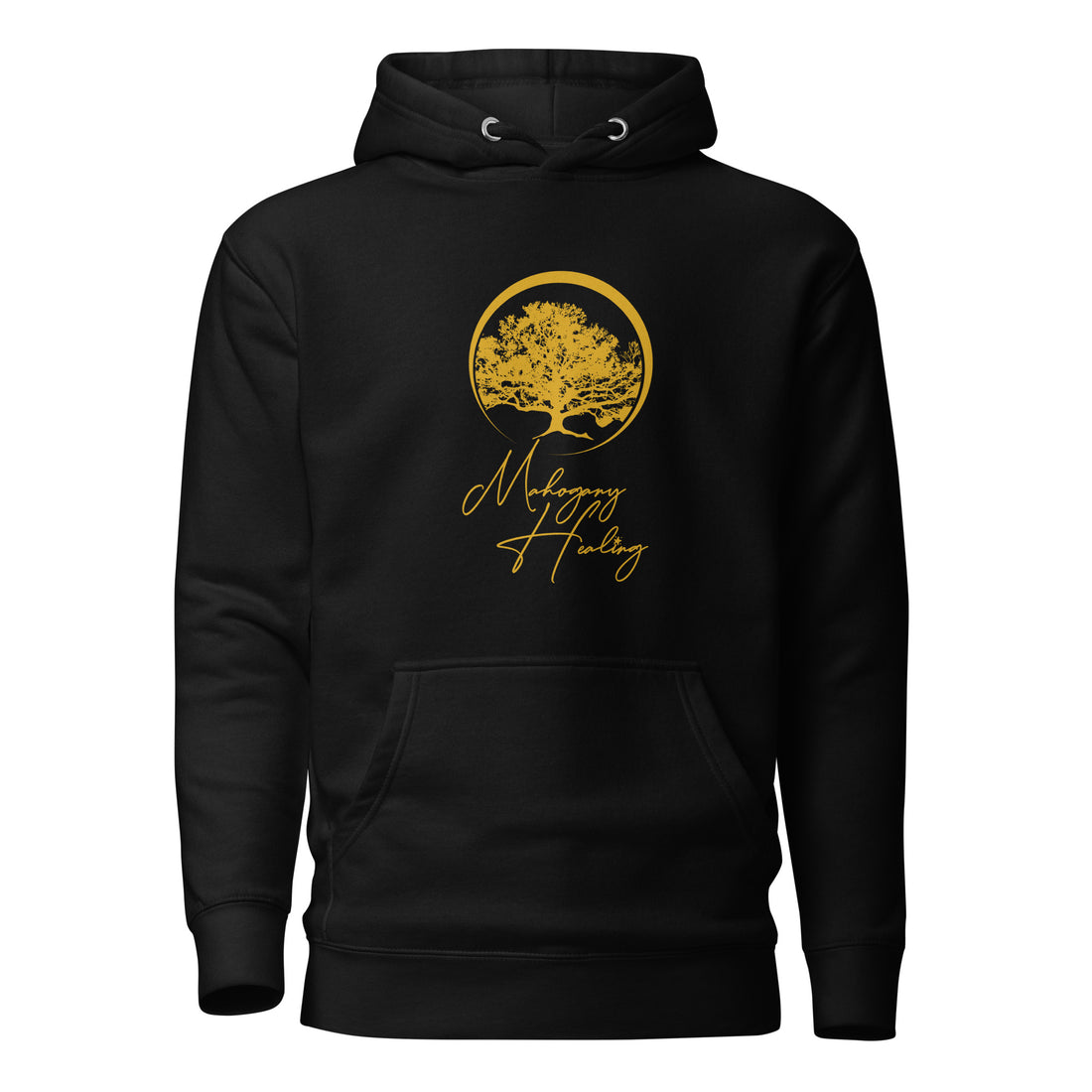 Mahogany Healing Unisex Hoodie (Vert. Gold Logo)