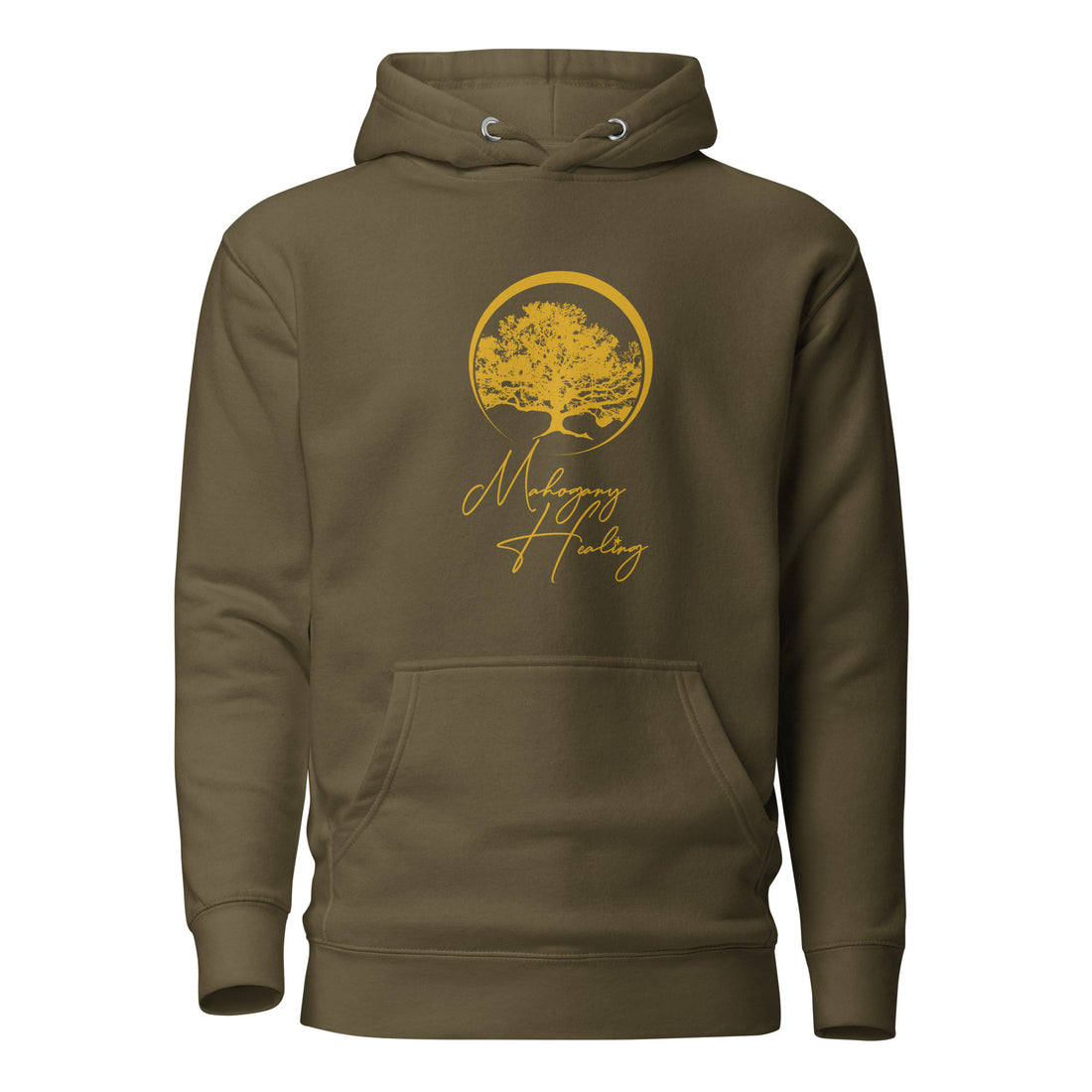 Mahogany Healing Unisex Hoodie (Vert. Gold Logo)