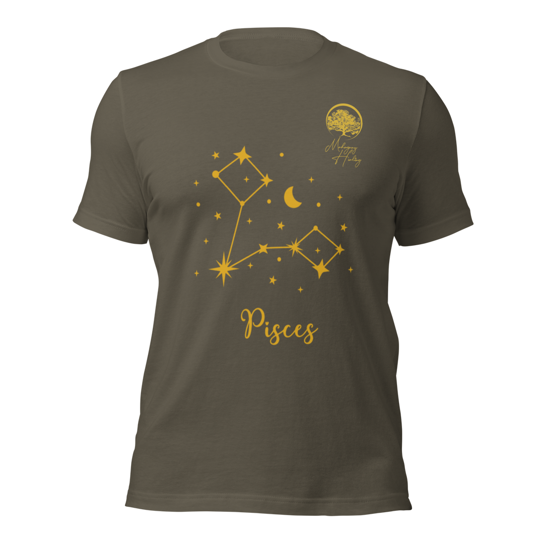 Mahogany Healing Pisces Zodiac Sign Unisex T-shirt