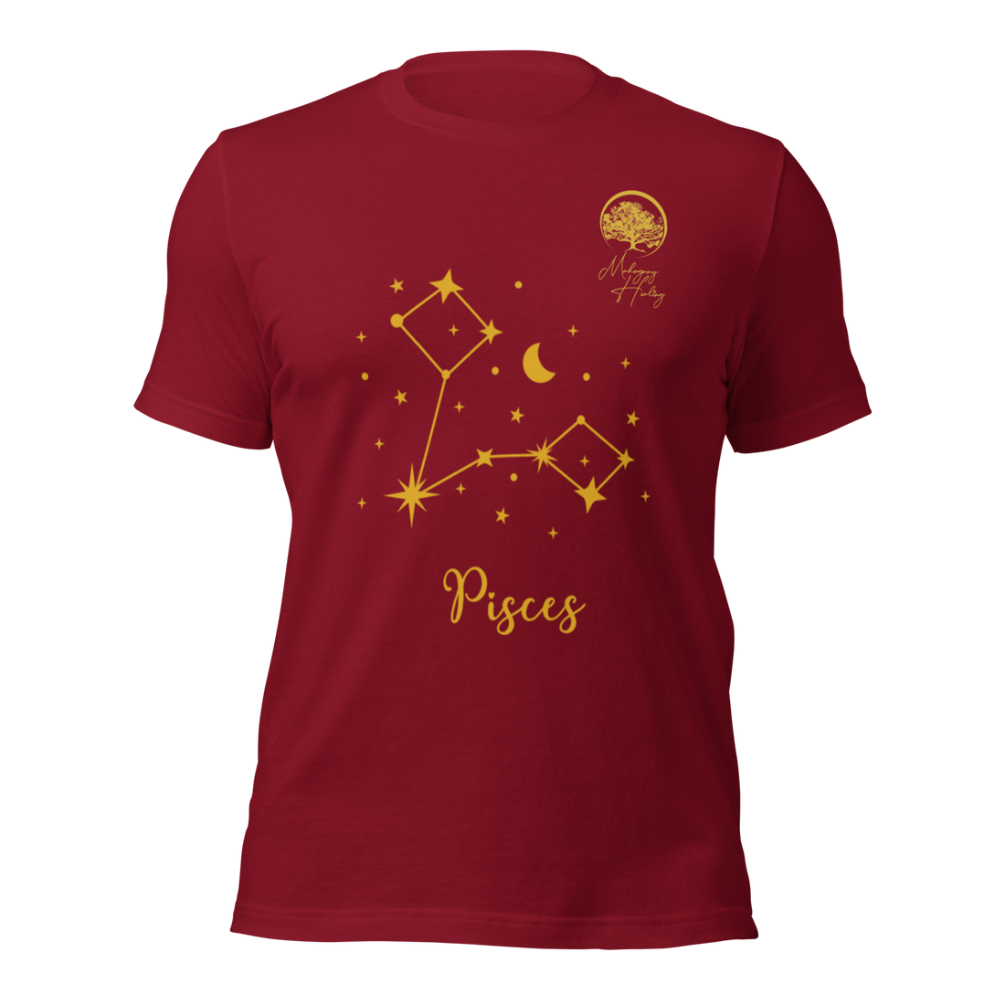 Mahogany Healing Pisces Zodiac Sign Unisex T-shirt