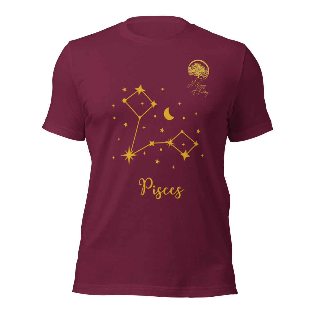 Mahogany Healing Pisces Zodiac Sign Unisex T-shirt