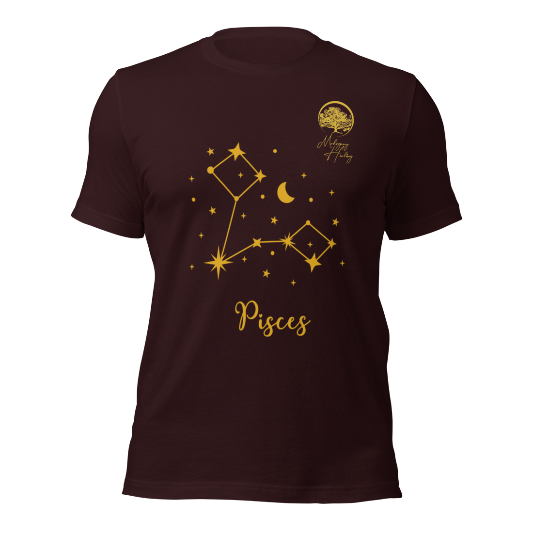 Mahogany Healing Pisces Zodiac Sign Unisex T-shirt