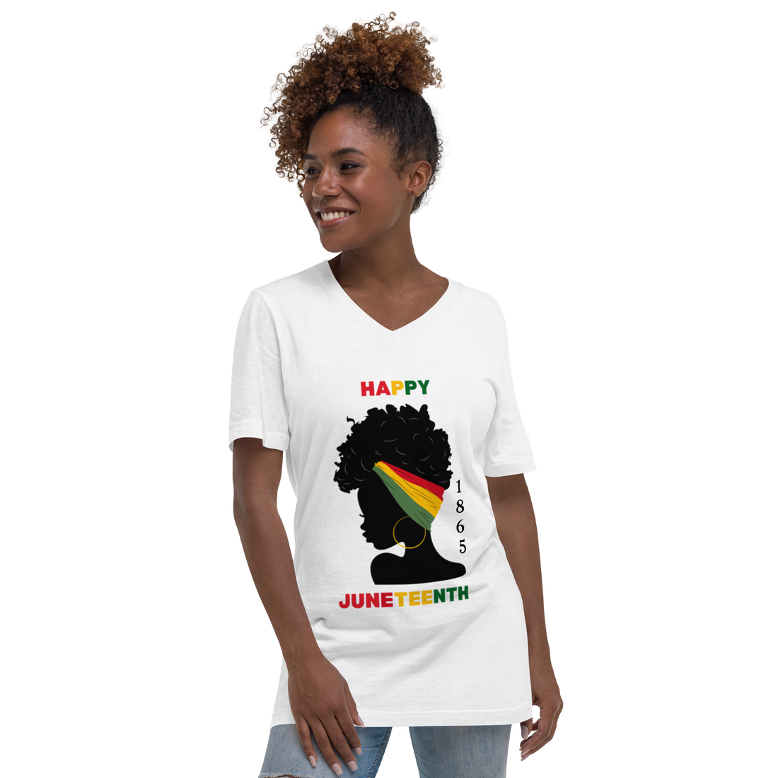 Mahogany Healing Juneteenth Blk Goddess V-Neck Unisex T-Shirt