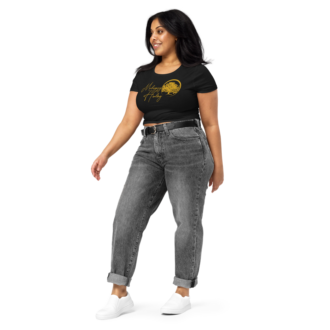 Mahogany Healing Branded Women’s Crop Tee