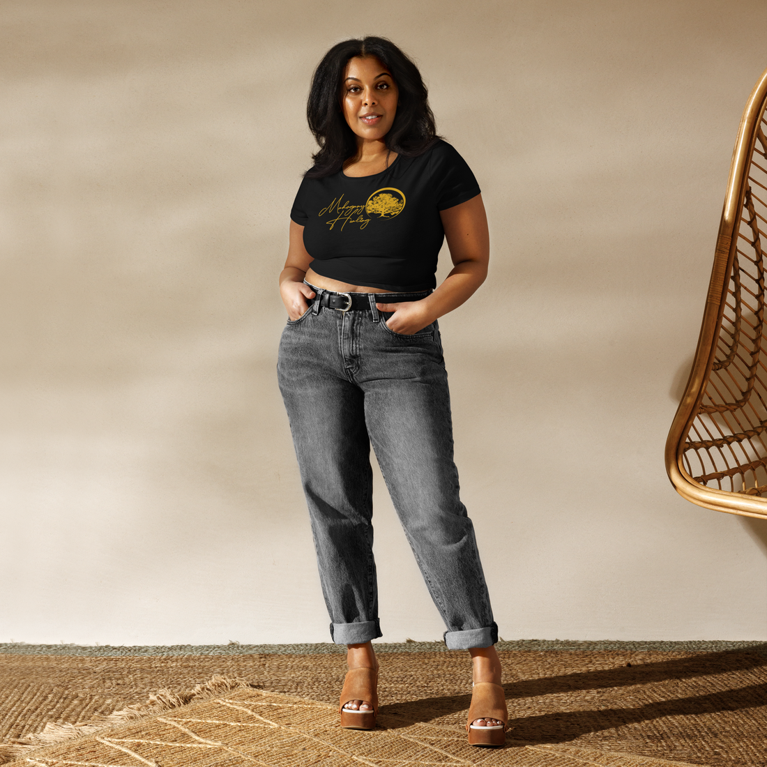 Mahogany Healing Branded Women’s Crop Tee