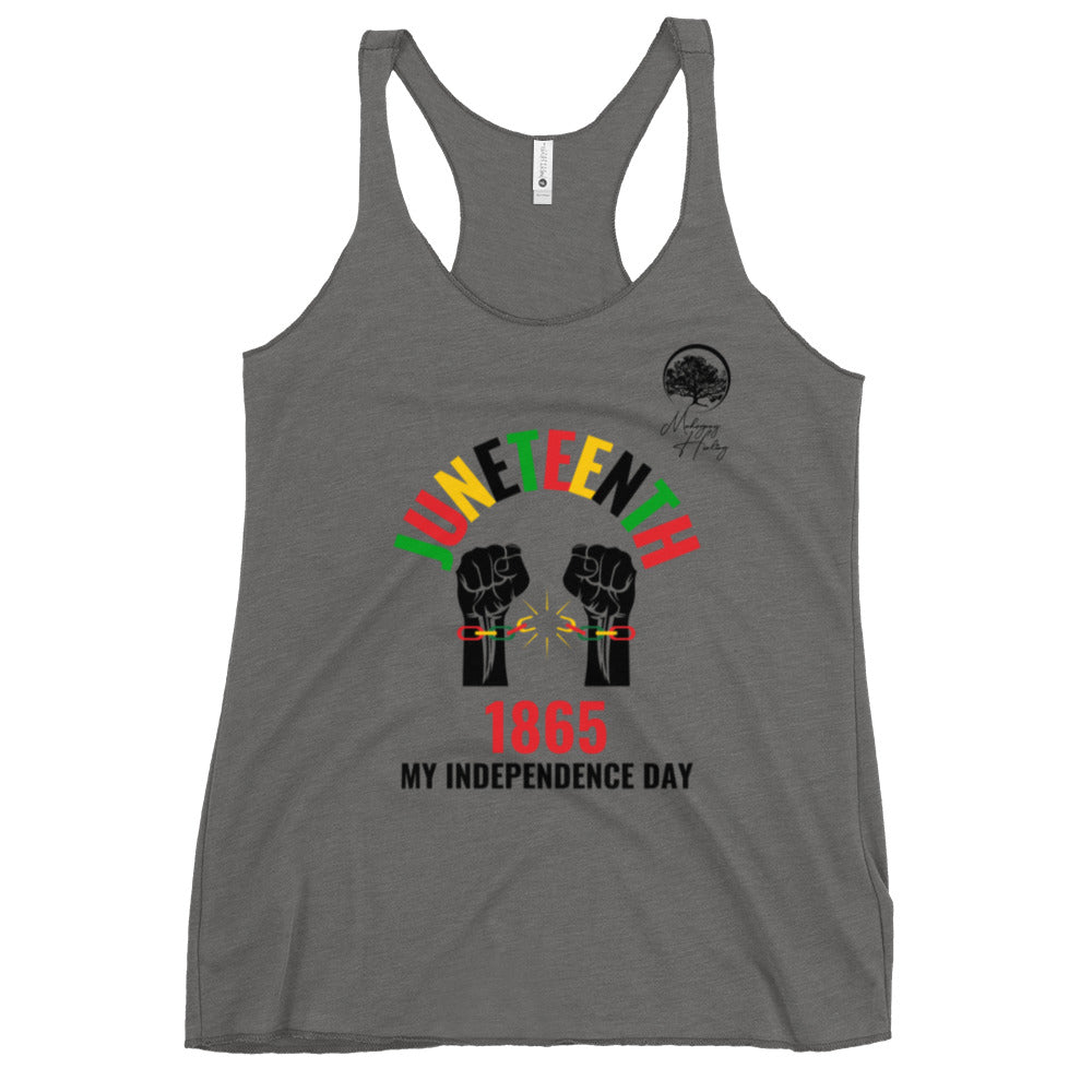 Mahogany Healing Juneteenth My Independence Day - Women's Racerback Tank