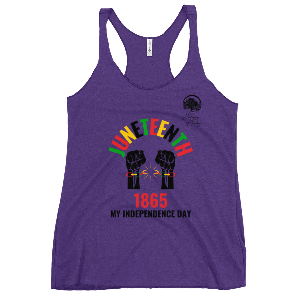 Mahogany Healing Juneteenth My Independence Day - Women's Racerback Tank