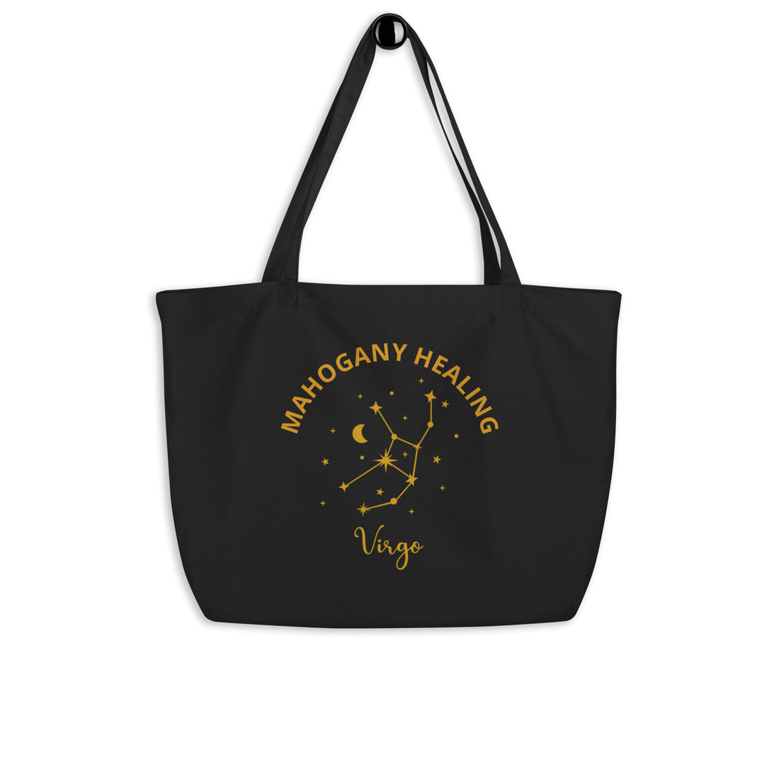 Mahogany Healing Virgo Zodiac Constellation Large organic tote bag