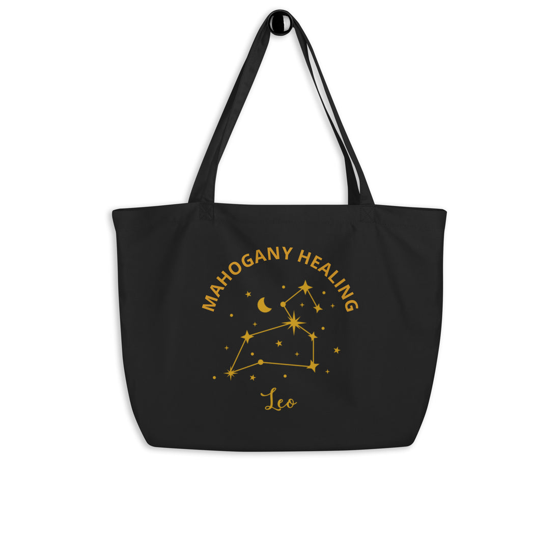 Mahogany Healing Leo Zodiac Constellation - Large Organic Tote Bag