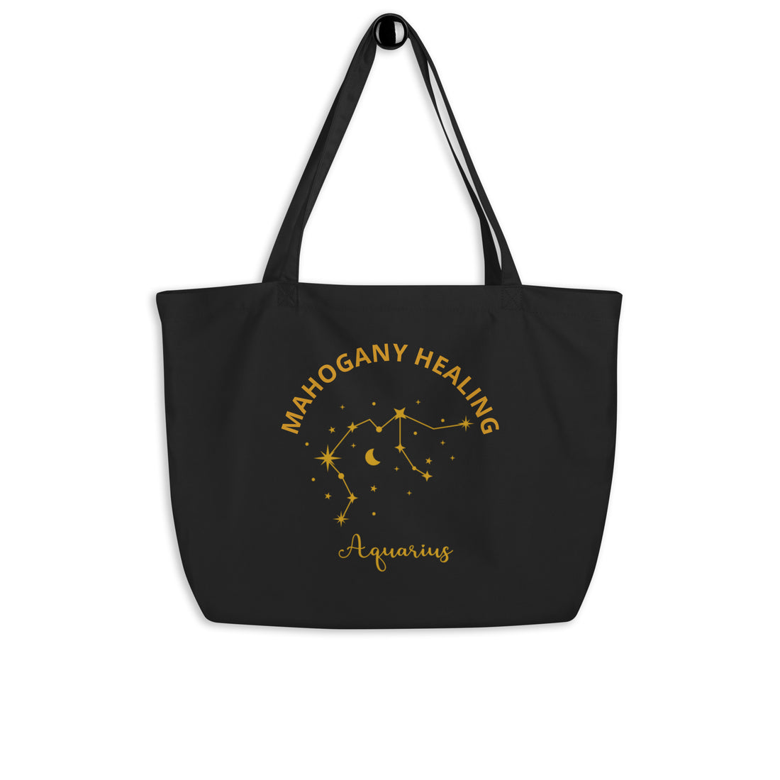 Mahogany Healing Aquarius  Zodiac Constellation - Large Organic Tote Bag