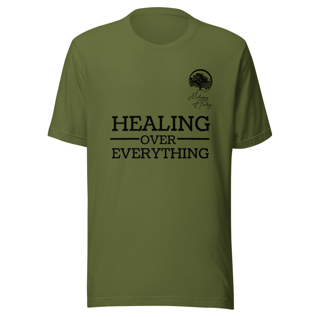 Mahogany Healing Healing Over Everything - Unisex Tri-Blend T-Shirt (Blk Logo)