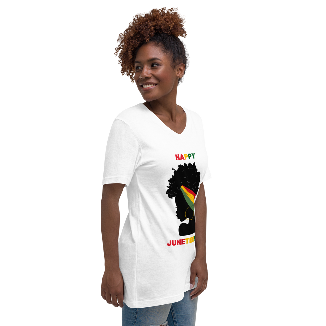 Mahogany Healing Juneteenth Blk Goddess V-Neck Unisex T-Shirt